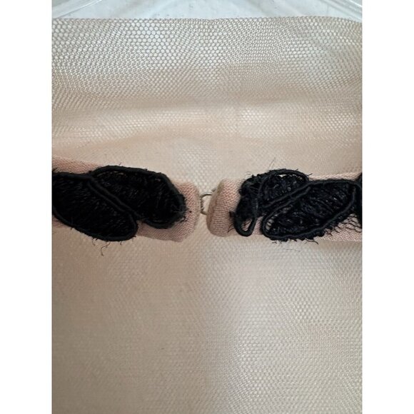 Betsy & Adam Floral Lace Woven Gown Dress Nude/Black Size 2 Low-Back Prom Tan - Picture 11 of 16